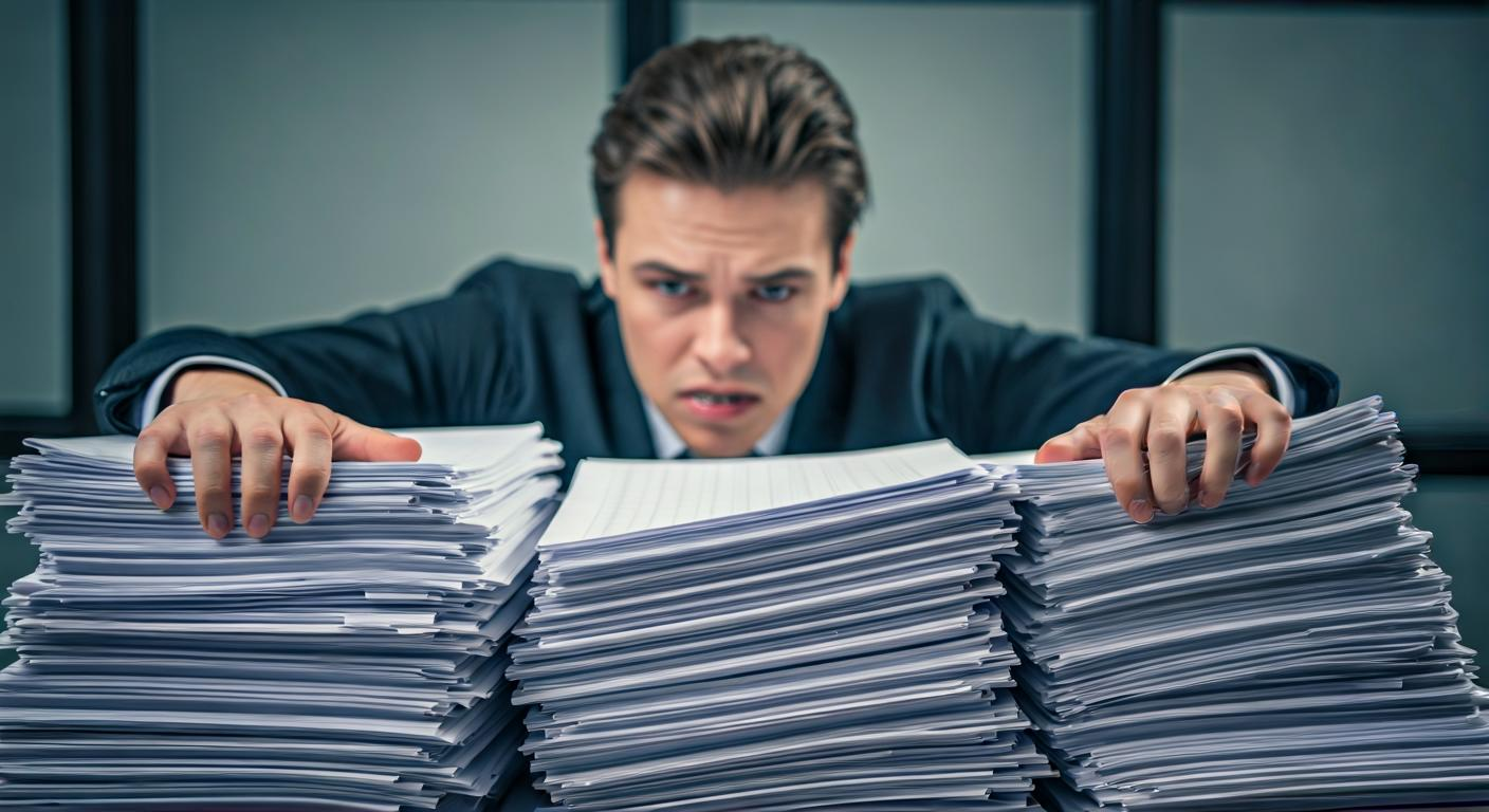 반복적인 엑셀 업무에 지쳐 보이는 직장인