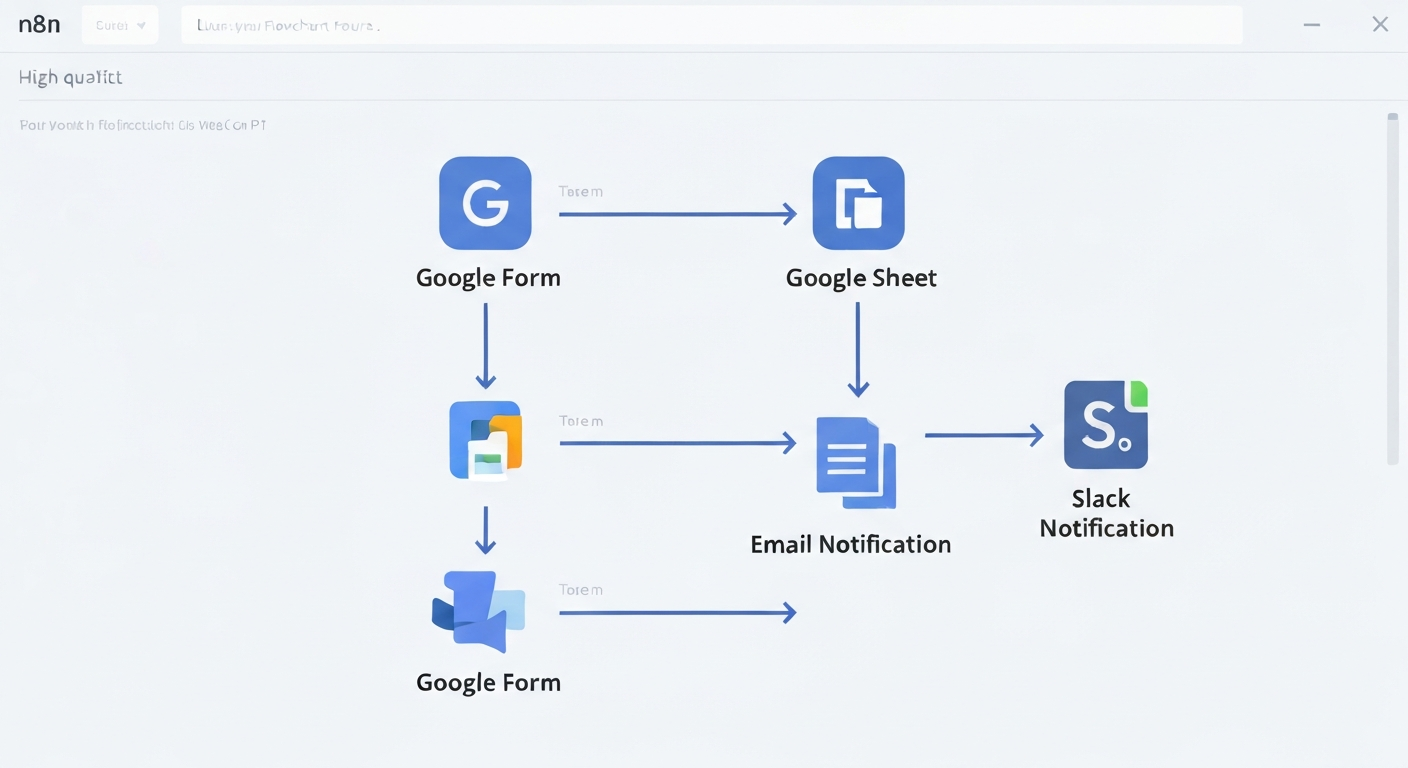 n8n을 활용한 구글 폼, 시트, 알림 자동화 워크플로우 플로우차트