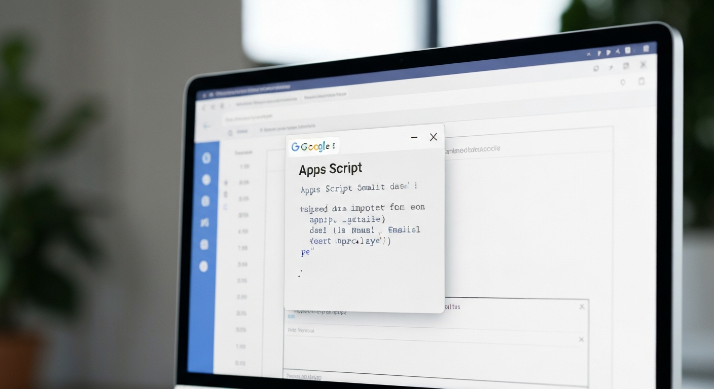 구글 스프레드시트에서 앱스 스크립트로 이메일 데이터를 자동 입력하는 모습